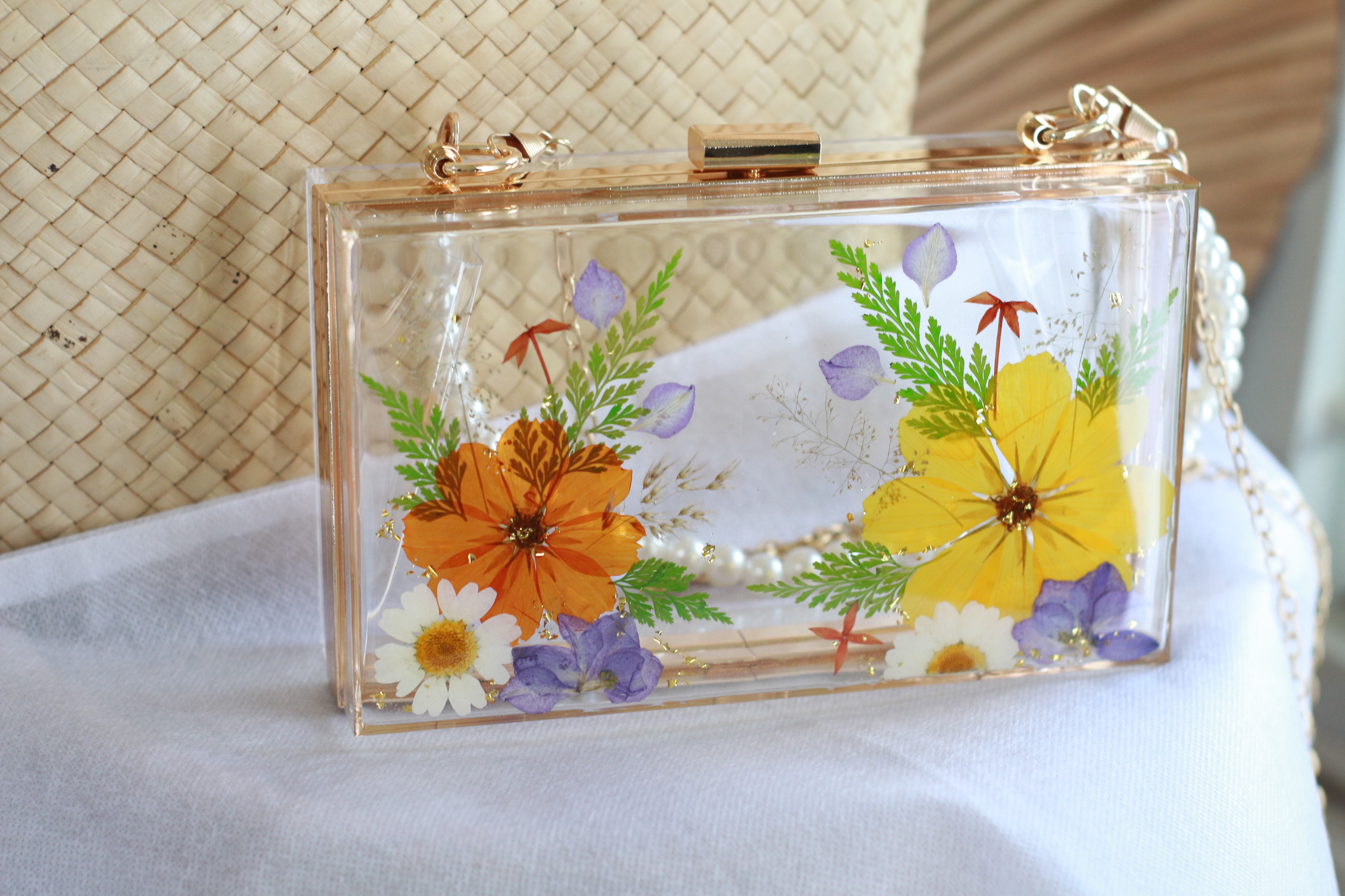 Blooming Clutch — Acrylic Floral Evening Bag